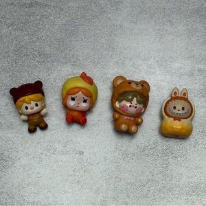 Pop beans original 100% authentic 4 piece Cute Animal-Themed Figurines Set